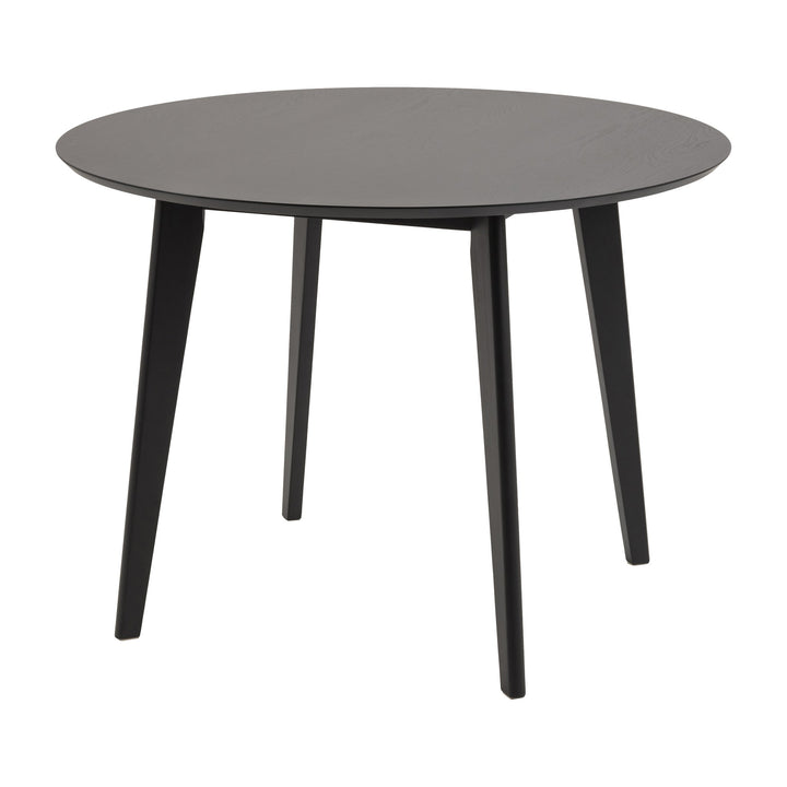 Roxby spisebord i sort ask med rund plate og koniske ben