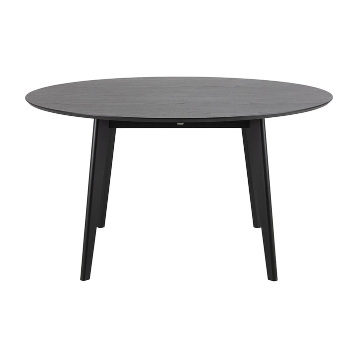 Roxby spisebord i sort med rund plate og koniske sorte ben