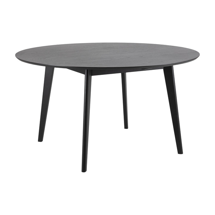 Roxby spisebord i sort ask med rund plate og koniske ben