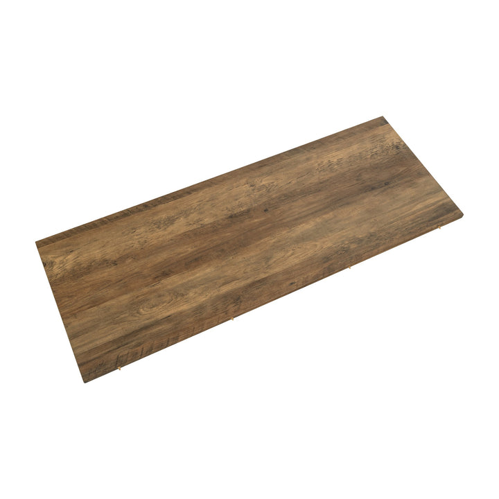 Zalida spisebord, tilleggsplate i rustikk brun tre-look sett ovenfra.