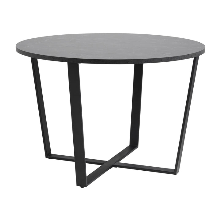 Amble Spisebord Rundt, sort marmor print, diameter: 110cm