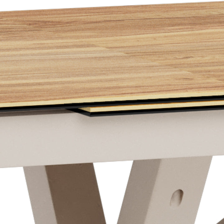 Heaven spisebord med villeik keramikkplate og lyst beige understell