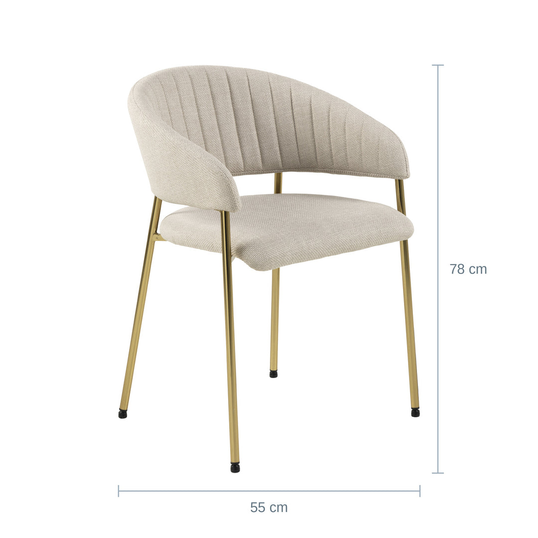 Ann Spisestol, Basel Beige, Gold Chrome — MR182028122081
