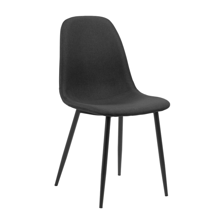 Celia spisestol i sort stoff med sorte ben