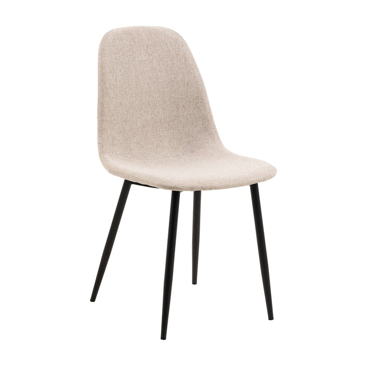 Celia spisestol i beige stoff med sorte ben