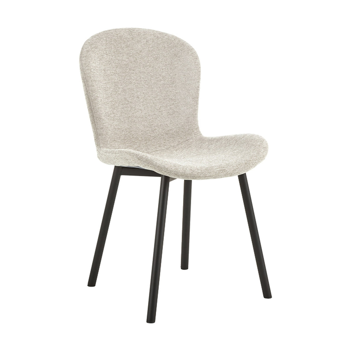 Esra spisestol i beige strukturstoff med sorte ben