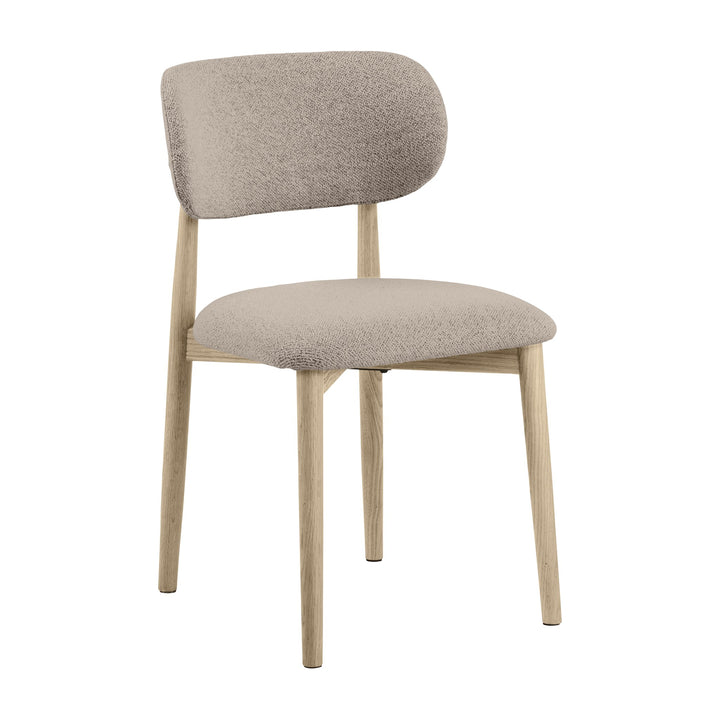 Absalon spisestol i monza beige med understell i eik