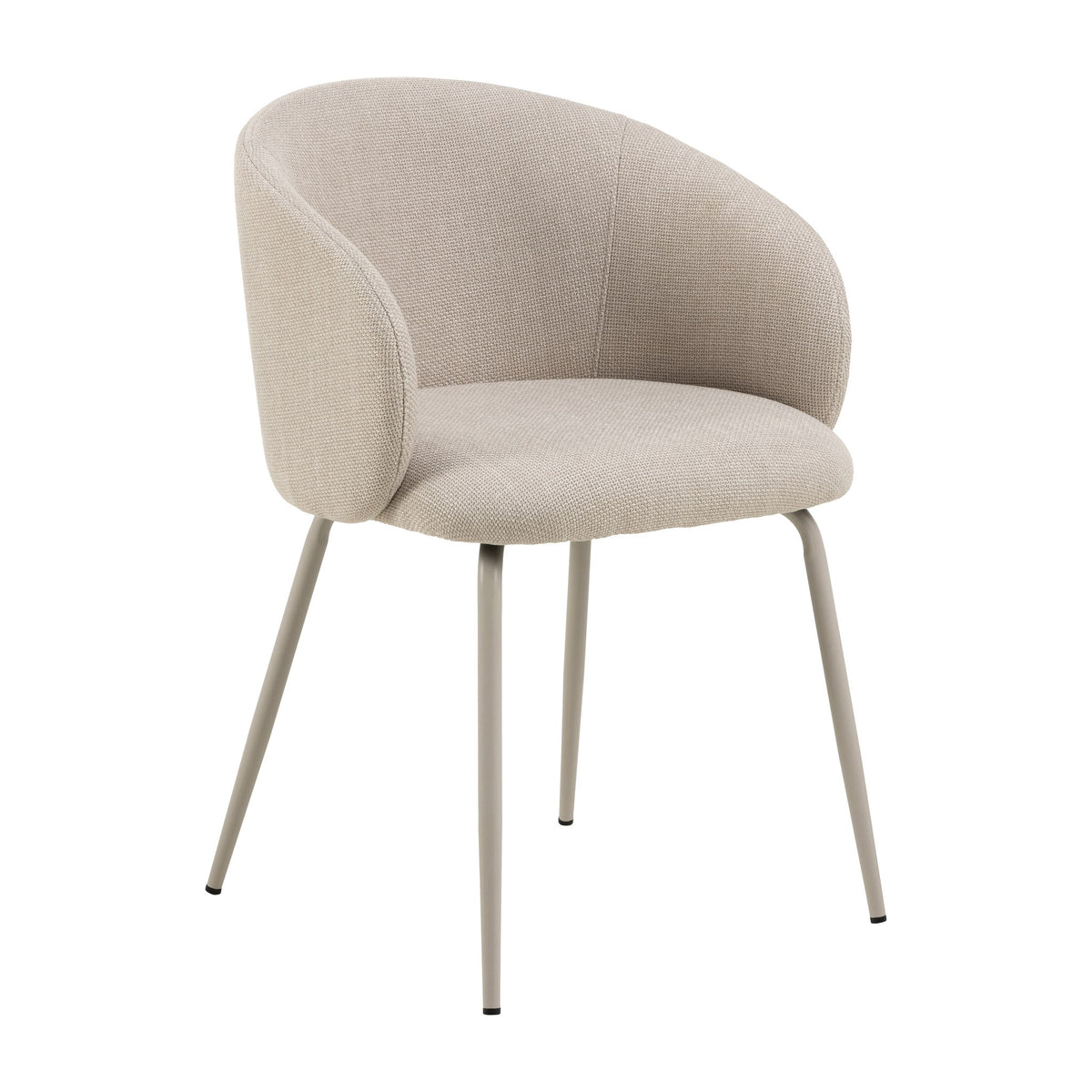 Eleanor spisestol i beige stoff med armlener