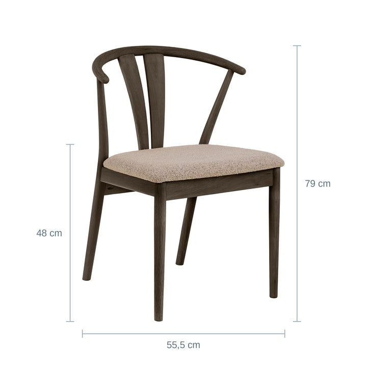 Dante Spisestol, Smoked,Monza 60 Beige,B:55,5cm D:56cm H:79cm — MR182052202245