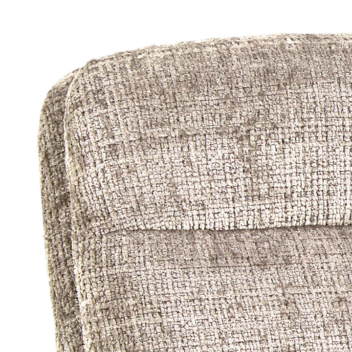Edgar spisestol, nærbilde av beige chenille-rygg