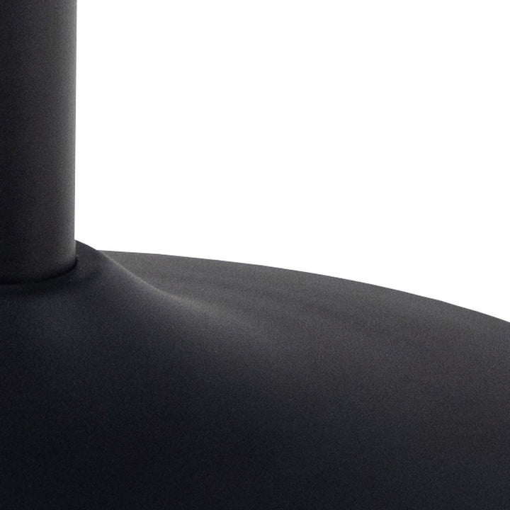 Malta barbord i sort, nærbilde av søyle og fot i sort metall