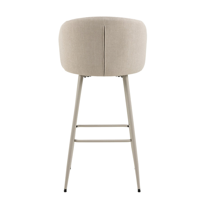 Eleanor barstol, nærbilde av lyse beige metallben og fotstøtte