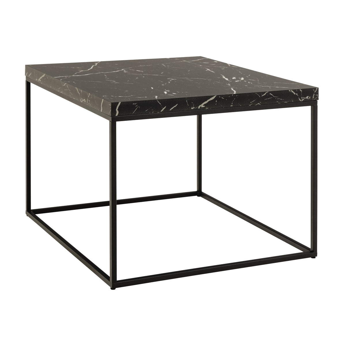Barossa sofabord med sort marmorplate og sort metallramme