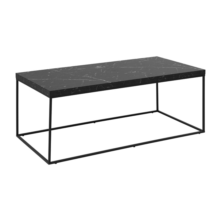 Barossa sofabord med sort marmorplate og sort metallramme