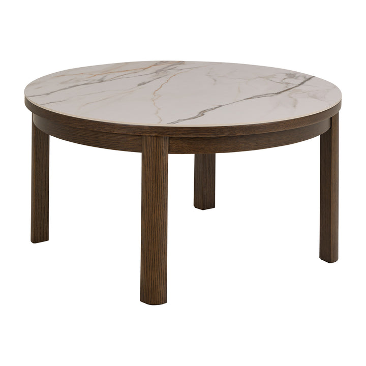 Hampton sofabord i smoked oak med hvit keramikkplate
