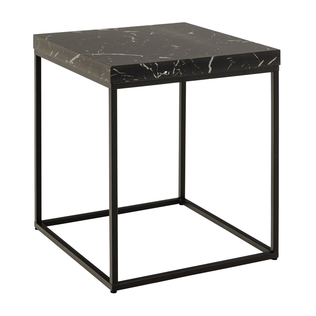 Barossa sidebord med sort marmorplate og sort metallramme