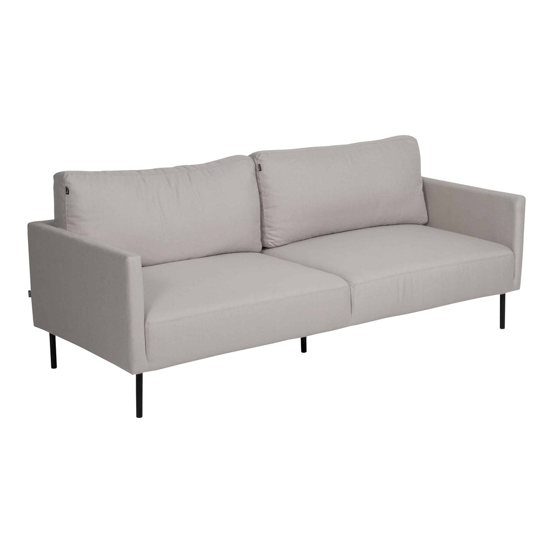 Hartman Evita utesofa i lys gråbeige trekk med sorte metallben