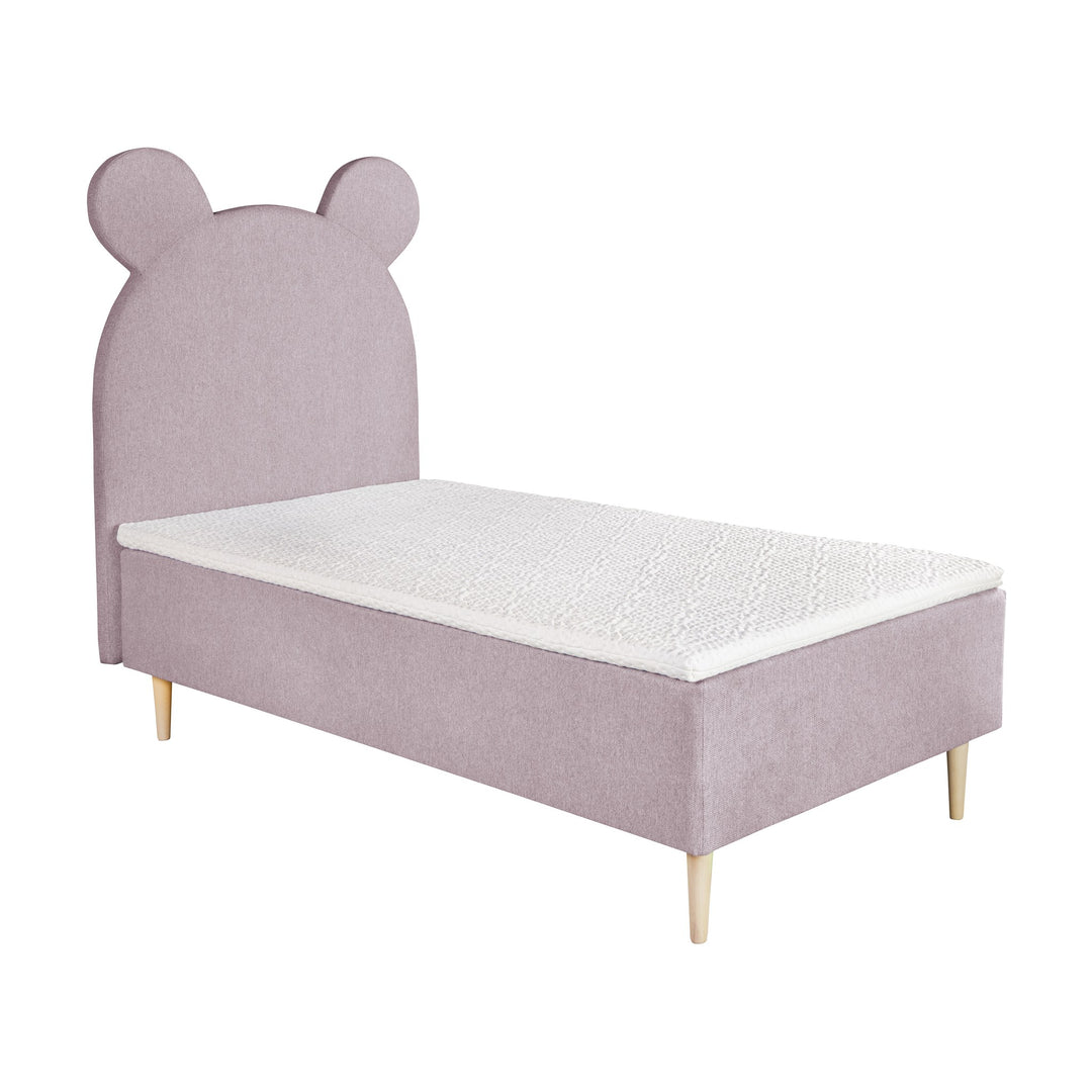 Asleep Teddy rammemadrass med rosa bjørnegavl