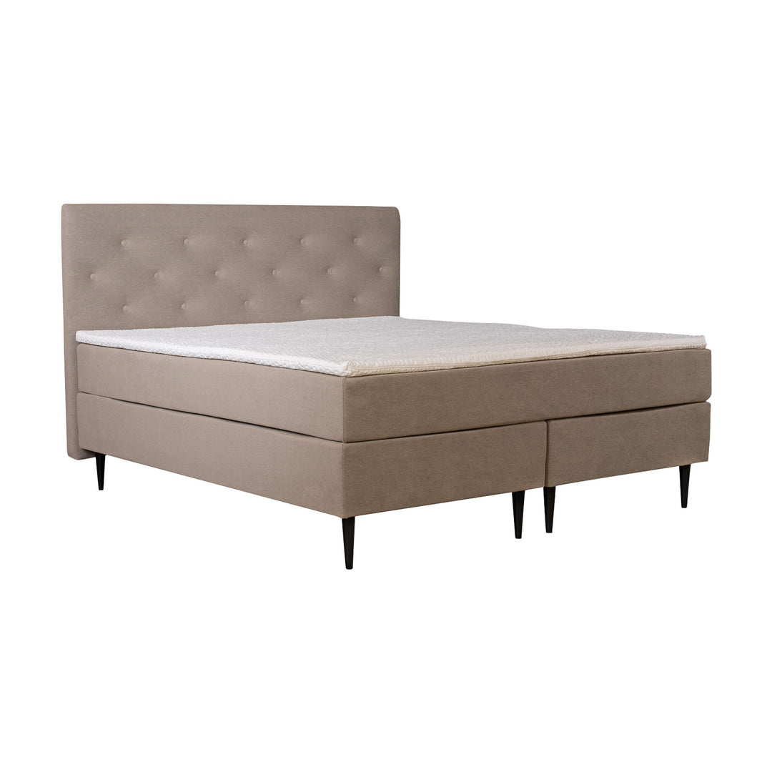 Asleep Venus kontinentalseng i lys beige med sengegavl