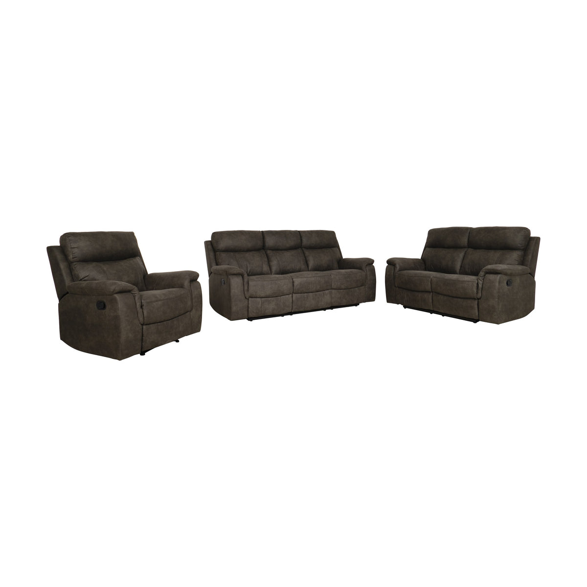 Mayfield sofagruppe i antrasitt mikrofiber med recliner