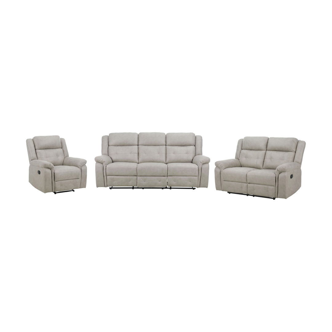 Minnesota sofagruppe i kremhvit mikrofiber med recliner