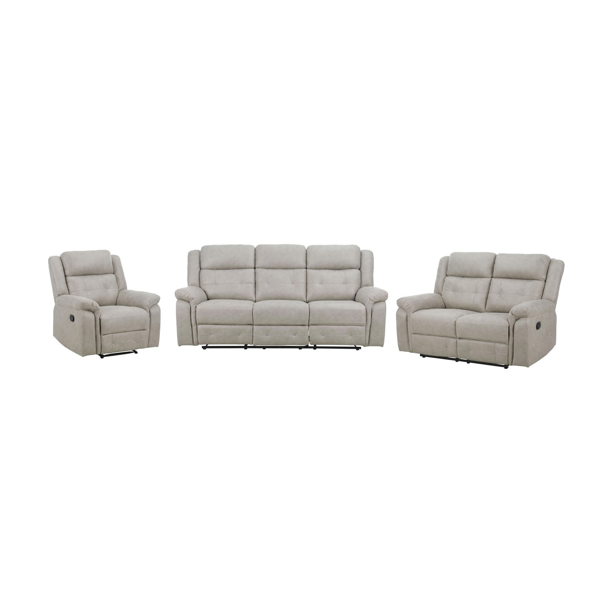 Minnesota sofagruppe i kremhvit mikrofiber med recliner