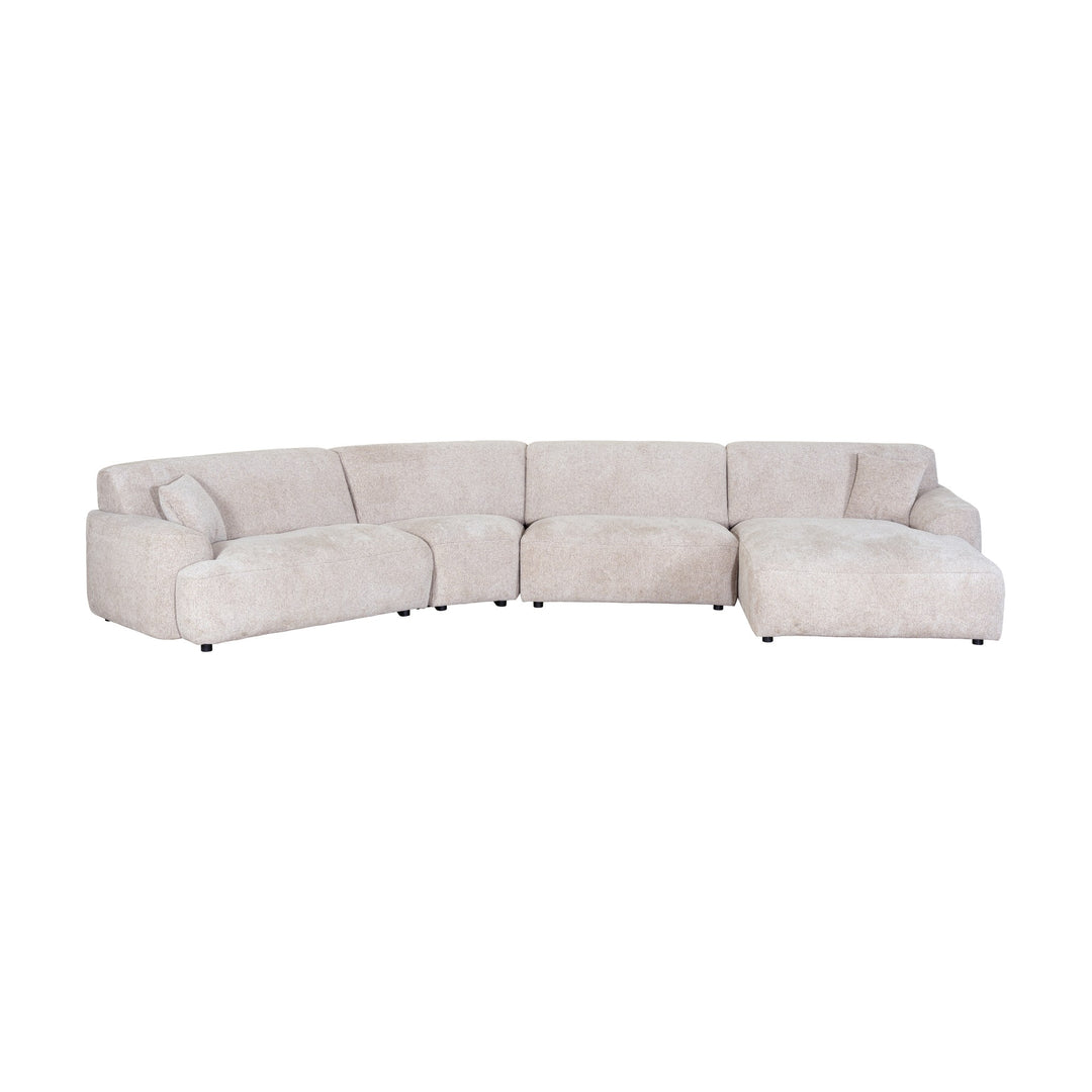 Maldini modulsofa i lys beige stoff med sjeselong