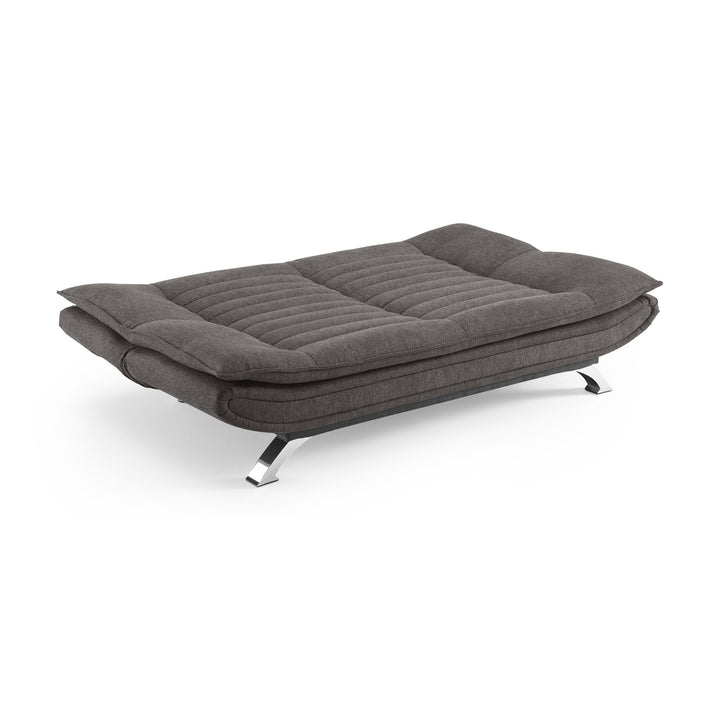 Friday sovesofa i mørk grå, slått ut til seng med krombein