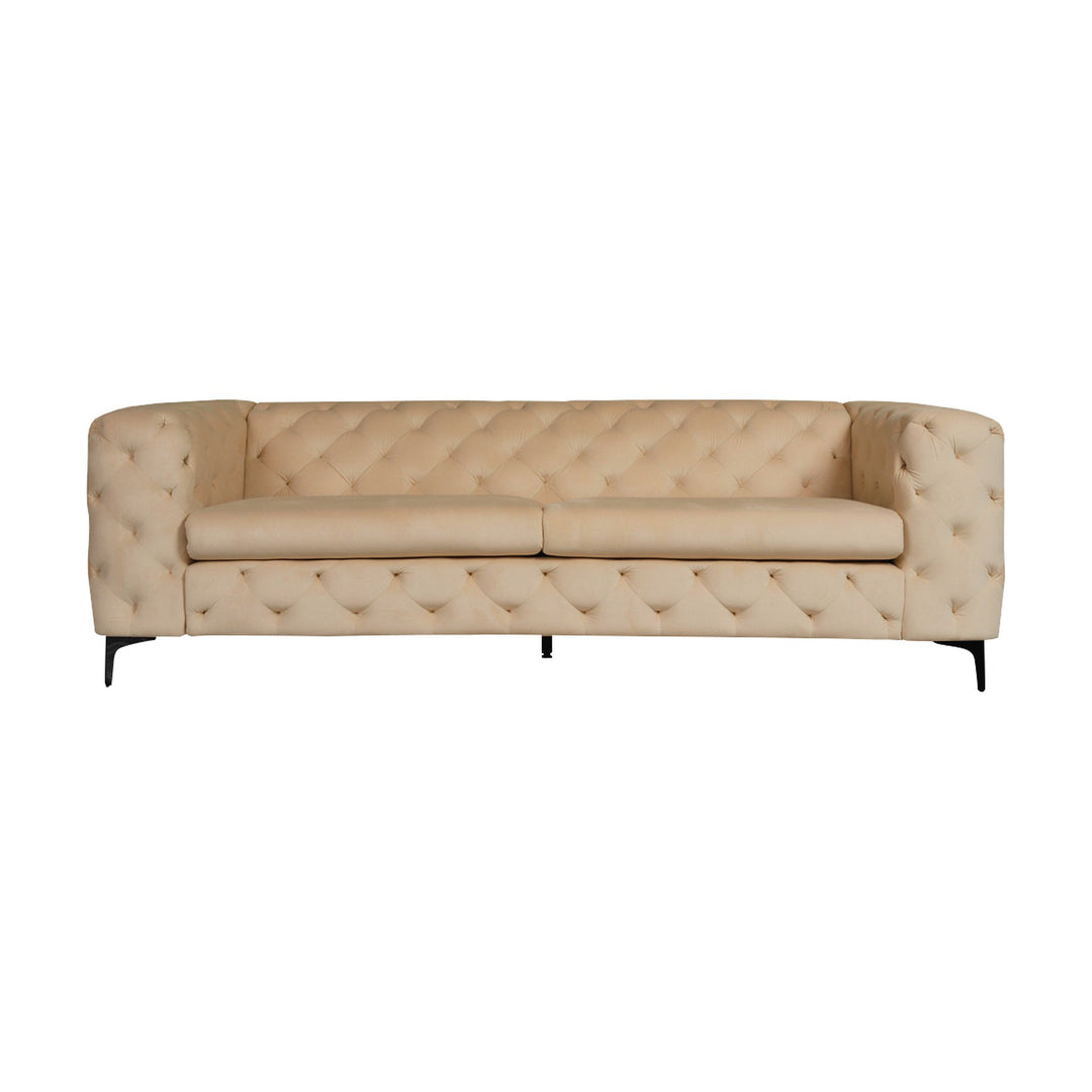 Bella sofa i velur med knappet chesterfield-design