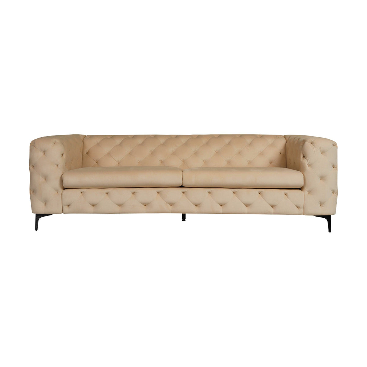Bella sofa i velur med knappet chesterfield-design