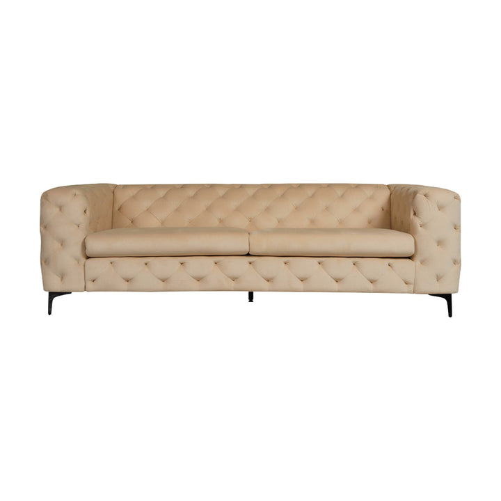 Bella sofa i velur med knappet chesterfield-design