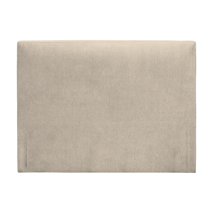 Juni sengegavl i beige polstret stoff