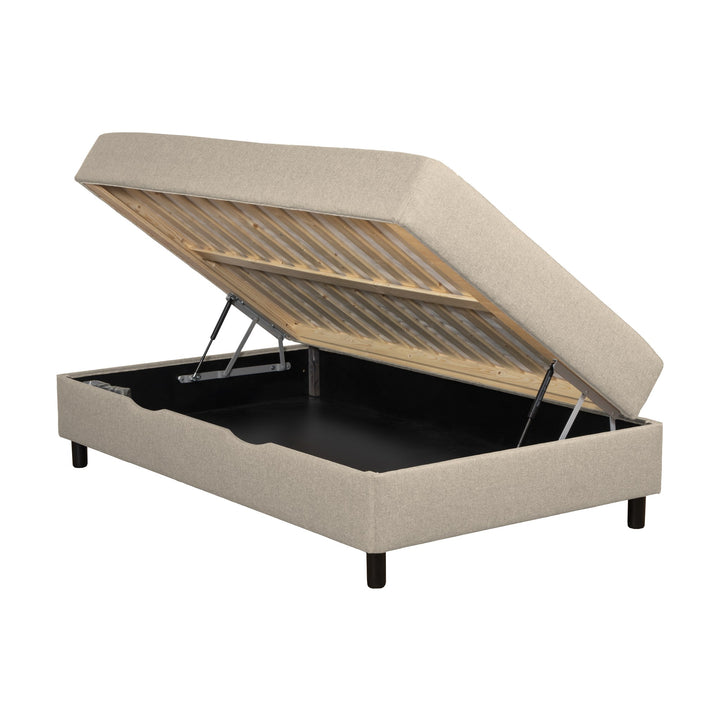 Rave RMO 1500 Lux rammemadrass i beige med oppbevaring og lameller
