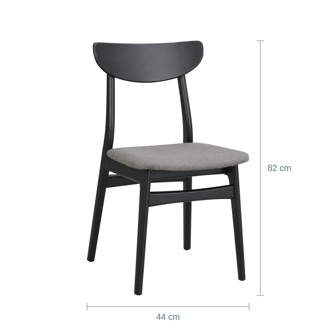 Rowico Rodham Spisestol, Sort Eik/Mørk Grå — RQ18200306013