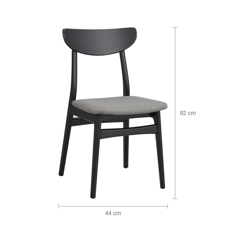 Rowico Rodham Spisestol, Sort Eik/Mørk Grå — RQ18200306013
