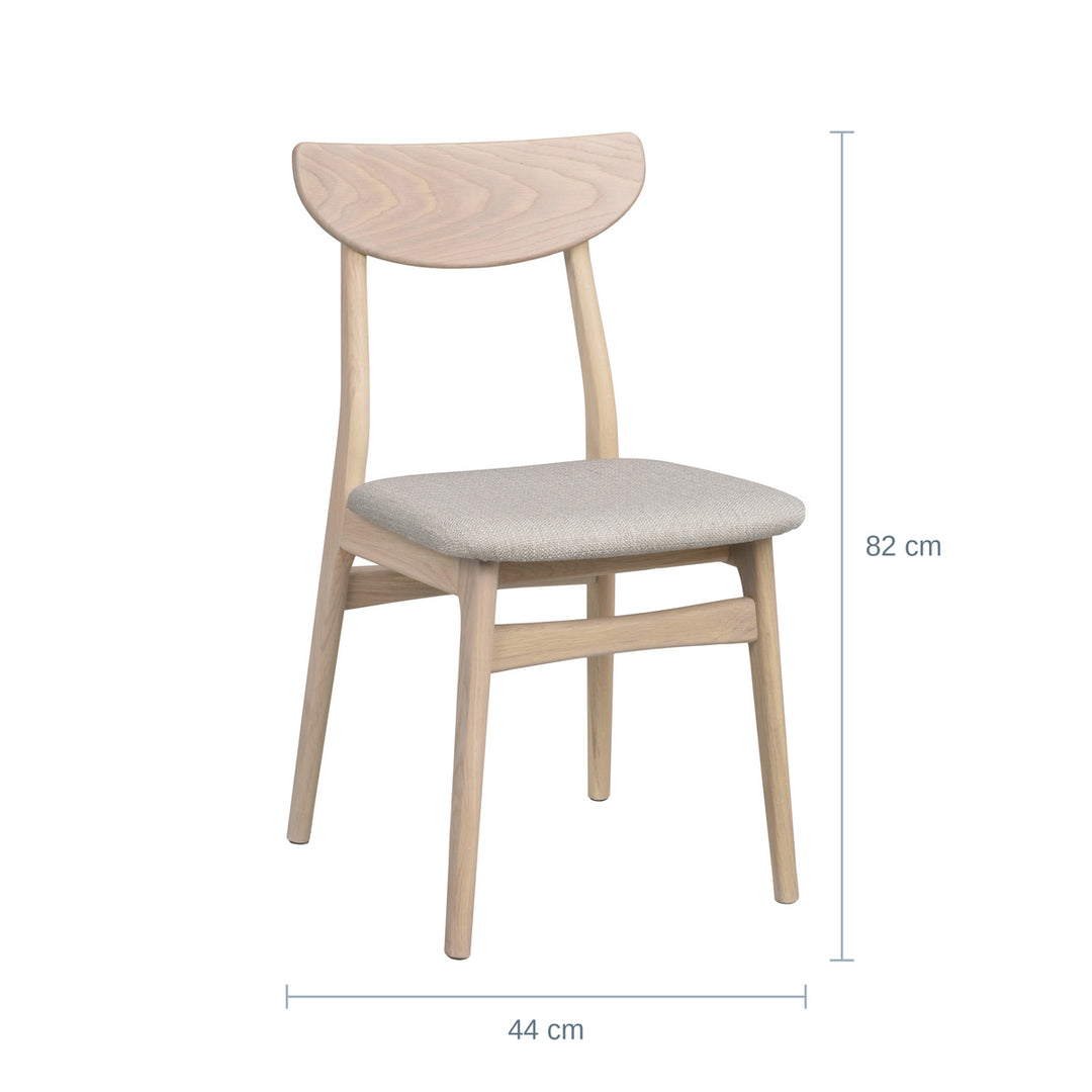 Rowico Rodham Spisestol, Hvitpigmentert Eik/Gråbeige — RQ18200379013