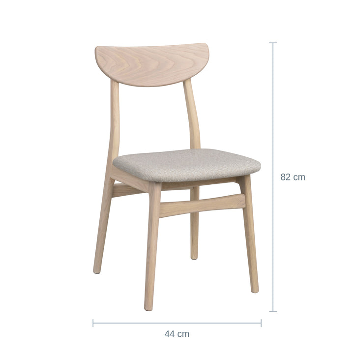 Rowico Rodham Spisestol, Hvitpigmentert Eik/Gråbeige — RQ18200379013