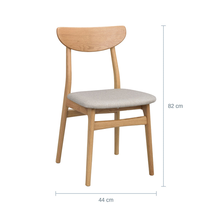 Rowico Rodham Spisestol, Eik/Gråbeige — RQ18200380013