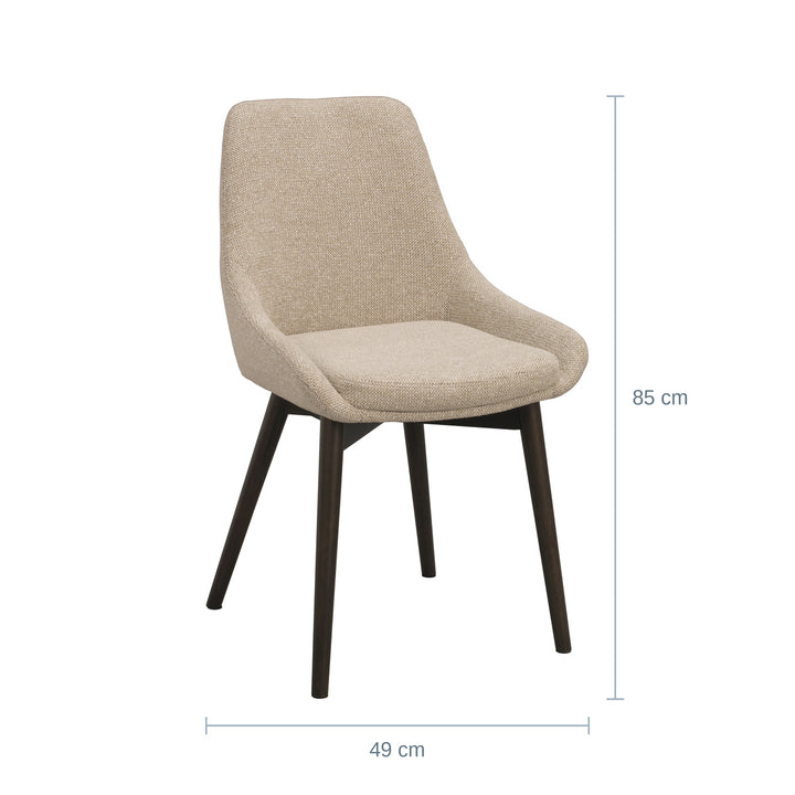 Rowico Denley Spisestol, Lys Beige, Brun Eik, Bredde: 49cm — RQ18205432251