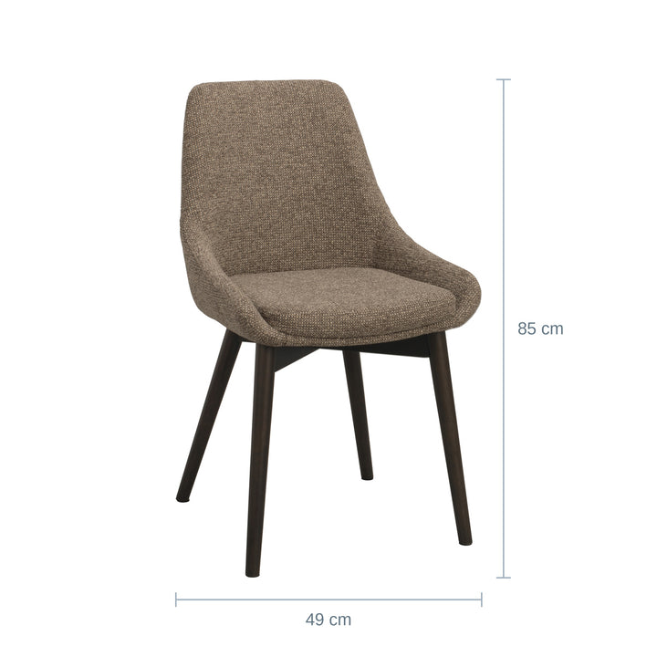 Rowico Denley Spisestol, Beige, Brun Eik, Bredde: 49cm — RQ18205433251
