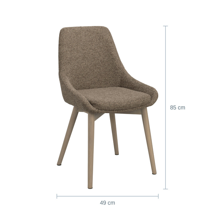 Rowico Denley Spisestol, Beige, Hvitpigmentert Eik, Bredde: 49cm — RQ18205436251