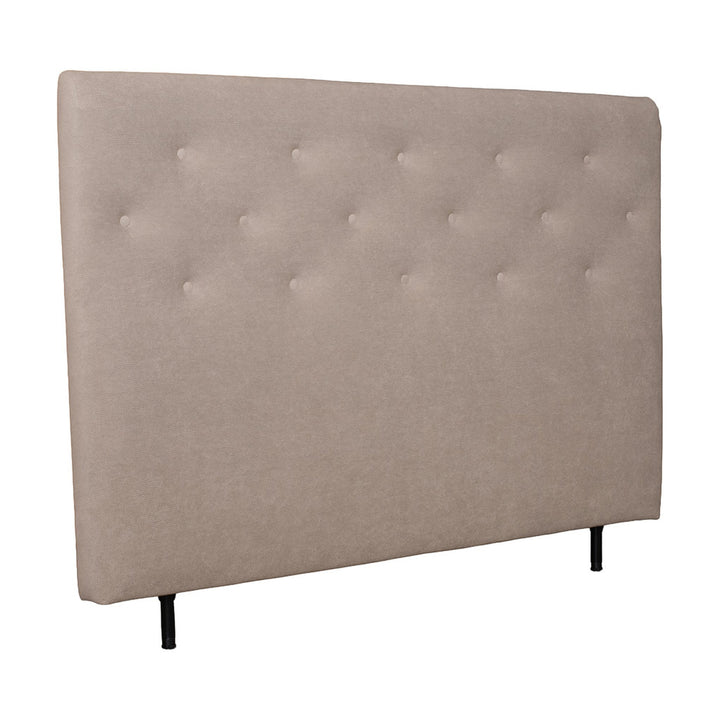 Asleep Venus sengegavl i beige med knapper, frittstående mot hvit bakgrunn
