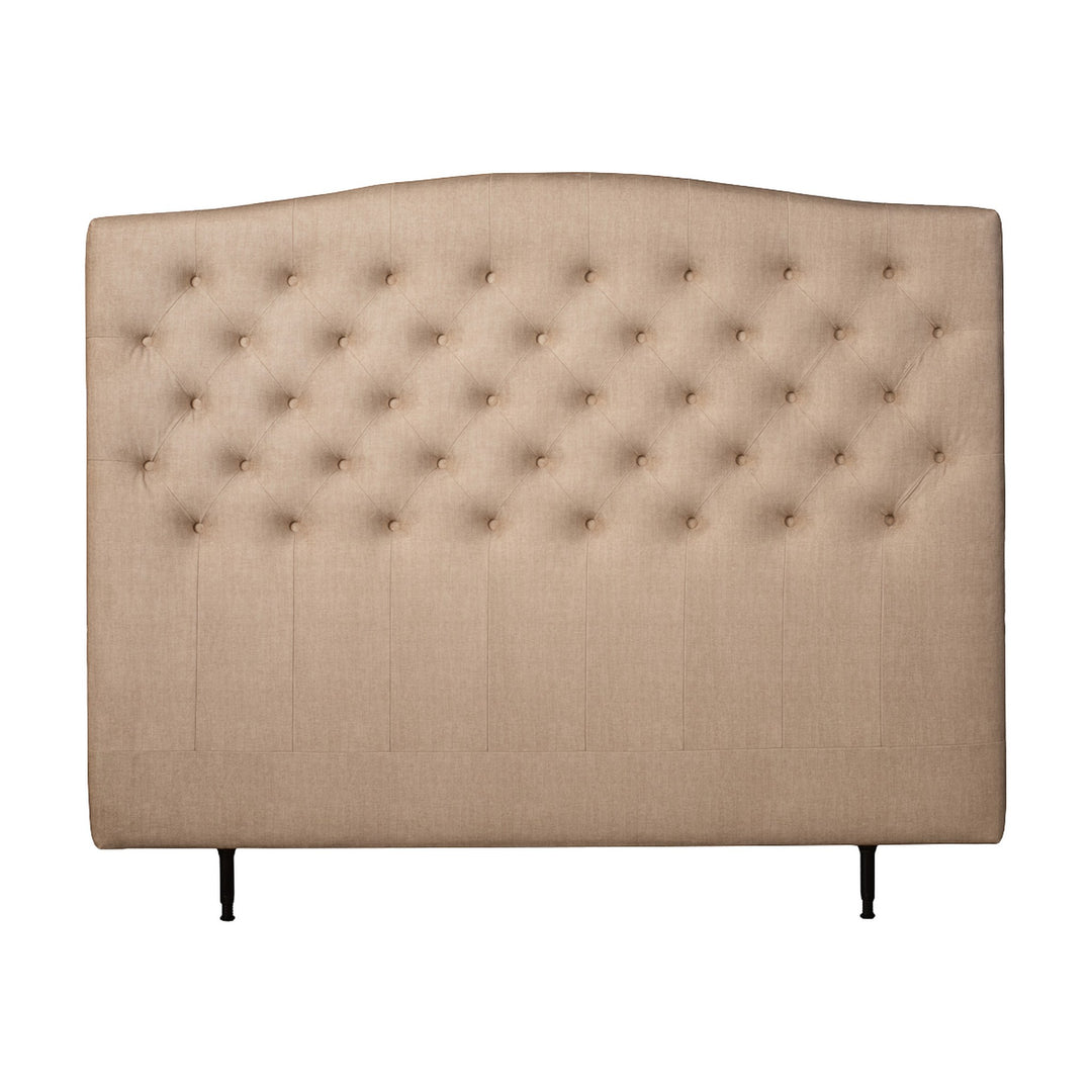 Asleep Lima sengegavl i beige, knappetuftet med buet form