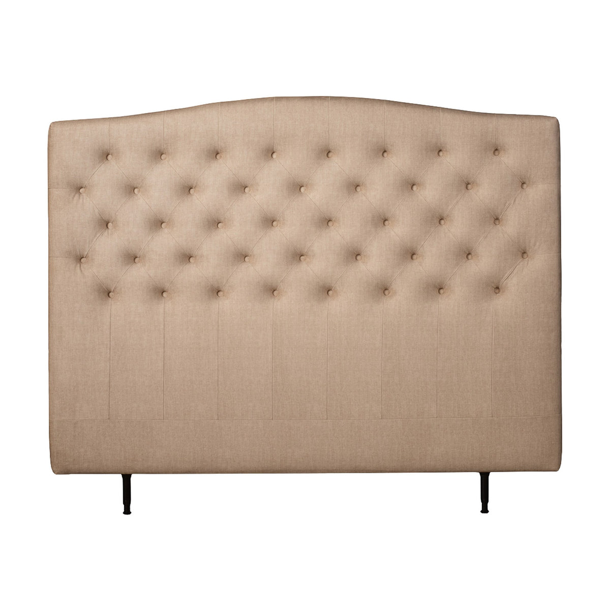Asleep Lima sengegavl i beige, knappetuftet med buet form