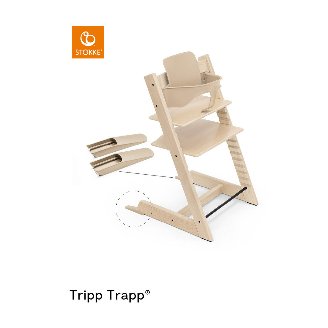 Stokke Tripp Trapp® baby set i natur med fotstøtter på lys trestol