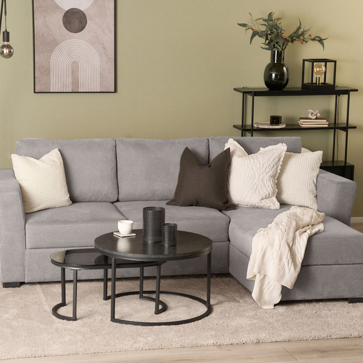 Fakta Sovesofa 3-Seter Hjørnesofa, boss 119, light grey, høyrevendt – miljøbilde