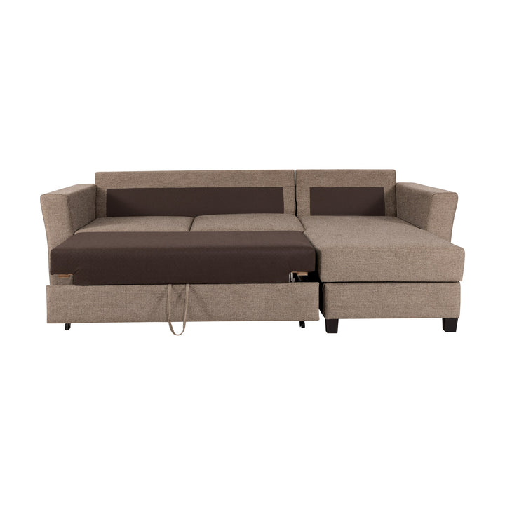 Fakta Sovesofa 3-Seter Hjørnesofa, soul, dark brown, høyrevendt – detaljbilde
