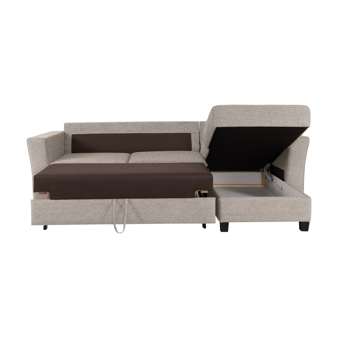 Fakta Sovesofa 3-Seter Hjørnesofa, soul, grey brown, høyrevendt – detaljbilde