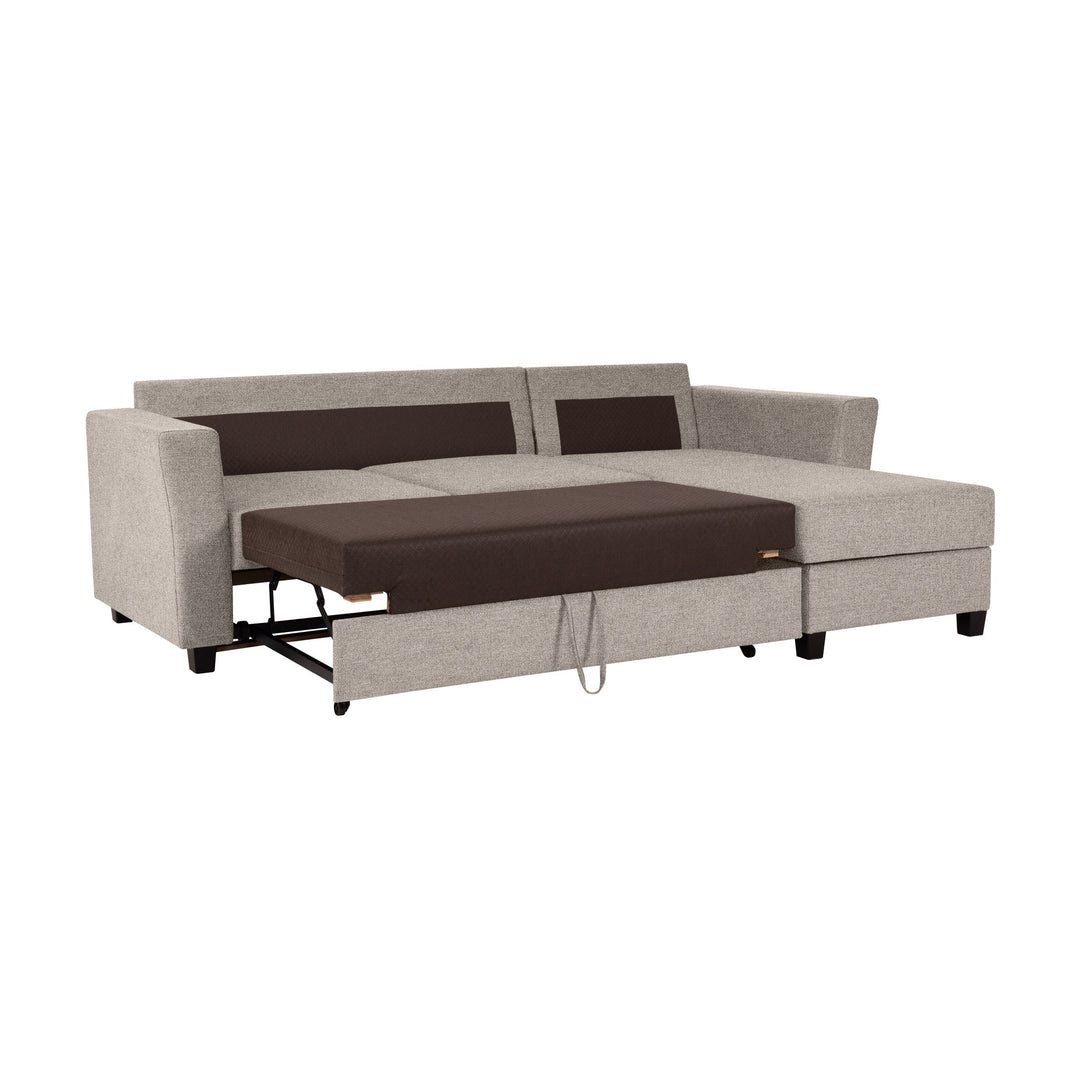 Fakta Sovesofa 3-Seter Hjørnesofa, soul, grey brown, høyrevendt – detaljbilde