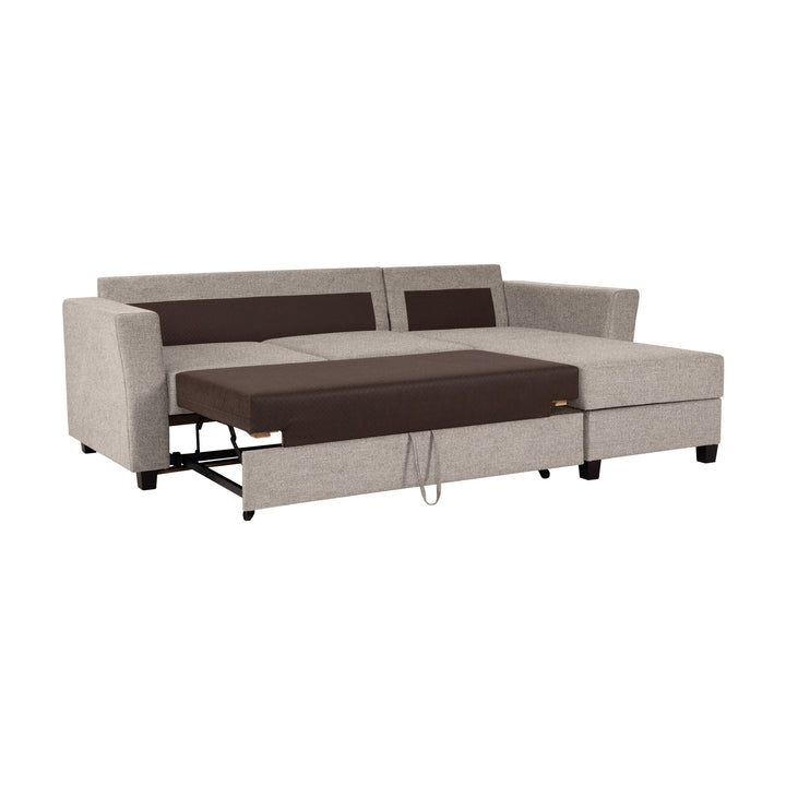 Fakta Sovesofa 3-Seter Hjørnesofa, soul, grey brown, høyrevendt – detaljbilde
